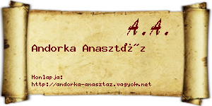 Andorka Anasztáz névjegykártya